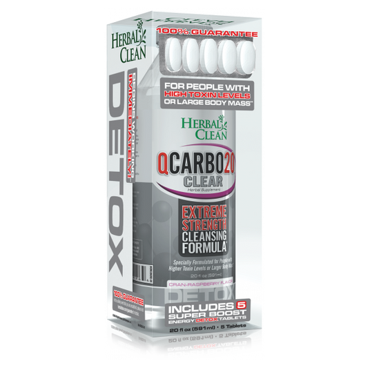 Herbal Clean QCarbo32 Clear Extreme Fast Cleansing Drink Three Flavors - 20 Ounce - Same Day Detox