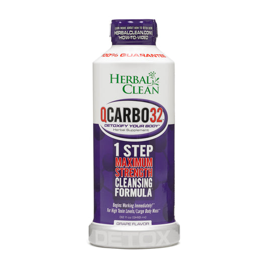 Herbal Clean QCarbo32 Fast Cleansing Drink Grape Flavor - 32 Ounce - Same Day Detox