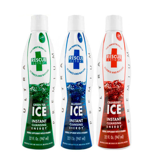 Rescue Detox ICE Instant Fast Cleansing Drink Three Flavors - 32 Ounce - Same Day Detox